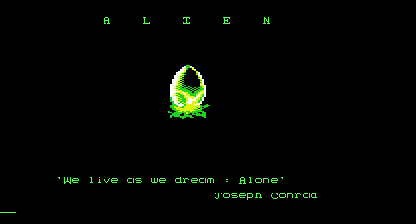 Alien, na Title Screen